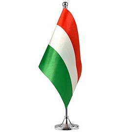 GentleGirl.USA Hungary Table Flags,Stick Small Mini Hungarians Flag Office Desk Flag on Stand with Stand Base, International Festival Hungary Theme Party Decoration,Home Desk Decoration