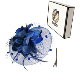 Women Flower Fascinator Hat Tea Party Hat Wedding Feather Fascinator Headband