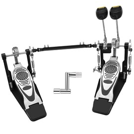 Double Bass Drum Pedal Kick Drum Pedal Double Chain Drive Adjustable Beater Head Pedals Drum Step On Hammer,Foot Percussion Hardware,Bass Pedal For Drum Set Bass Pedal Drum Accessories