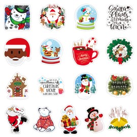 Christmas Stickers for Water Bottle Laptop Skateboard Car Bicycle Luggage Guitar Cup DIY Art Trees Decals Gifts Decoration Patches Vinyl Waterproof Santa Kids Stickers 100Pcs for Teens Adults Snowman