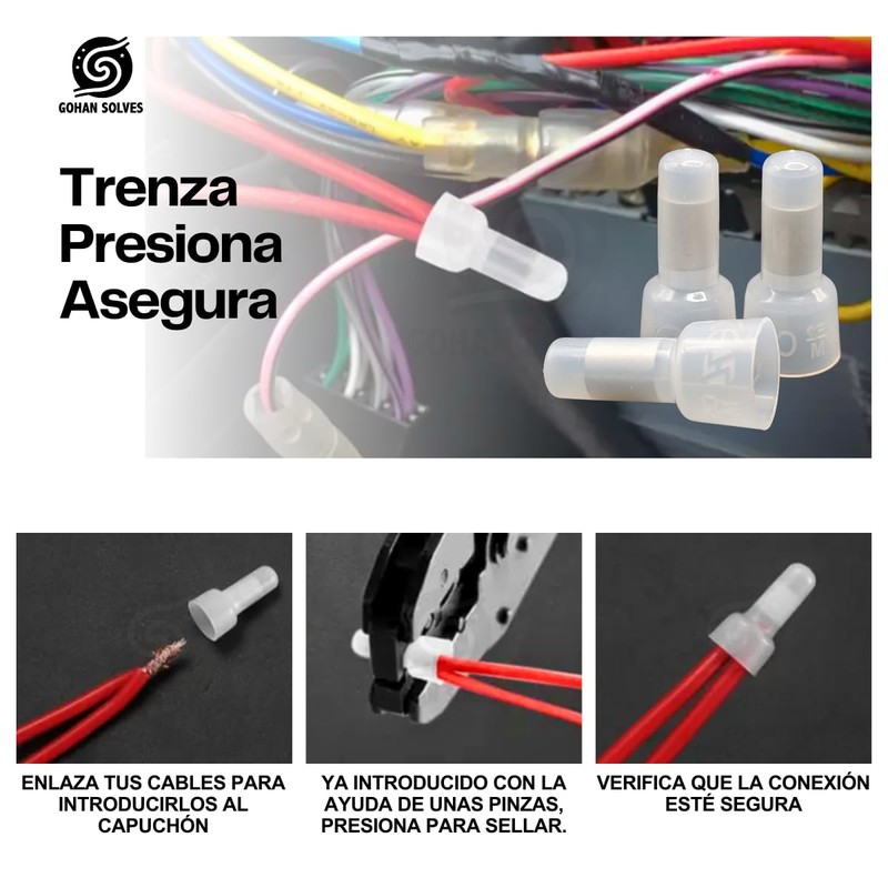 Capuchón para Conexión Eléctrica Tipo A, 60 Piezas, Sella Cables,