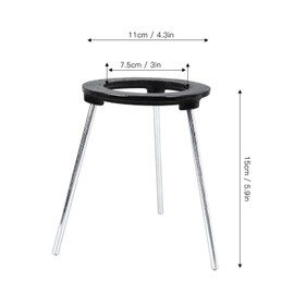 Tyenaza Bunsen Lamp Burner Stand, 6 Inch Lab Open Fire Tripod Cast Iron Tripod Support Holder for Chemical Experiment Heating Soldering