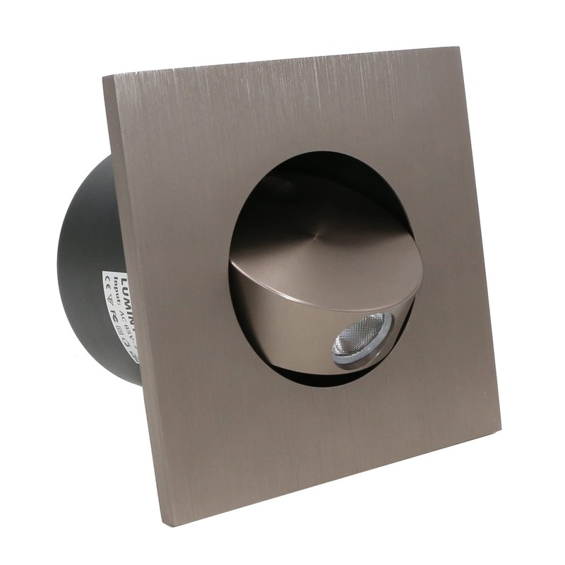 LUMINTURS 3W LED Wall Recessed Step Stair Lighting Bedside Reading