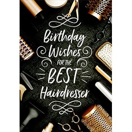 Designer Greetings Hair Brush, Comb, Scissors, Dryer Birthday Card for Hairdresser