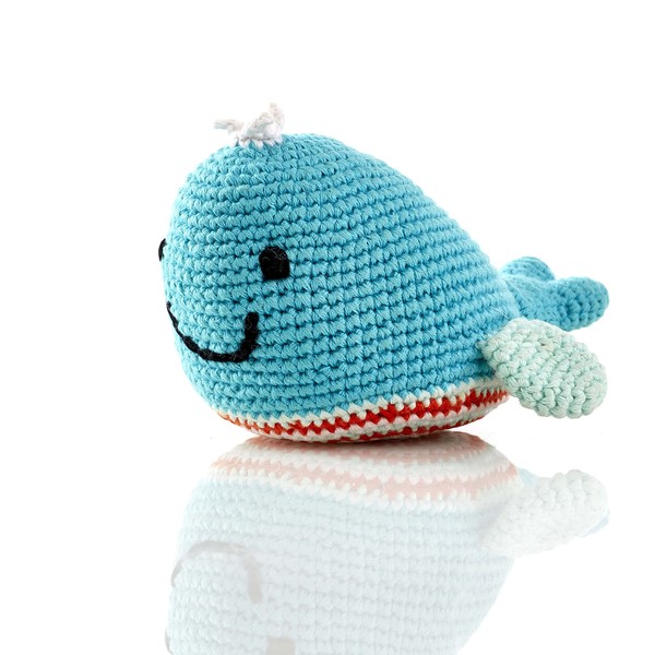 Pebble, Handmade Deep Turquoise Whale, Crochet, Fair Trade, Pretend, Imaginative