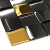 Elephantile 5 Sheets Black & Gold Tiles Metal Mosaic Wall
