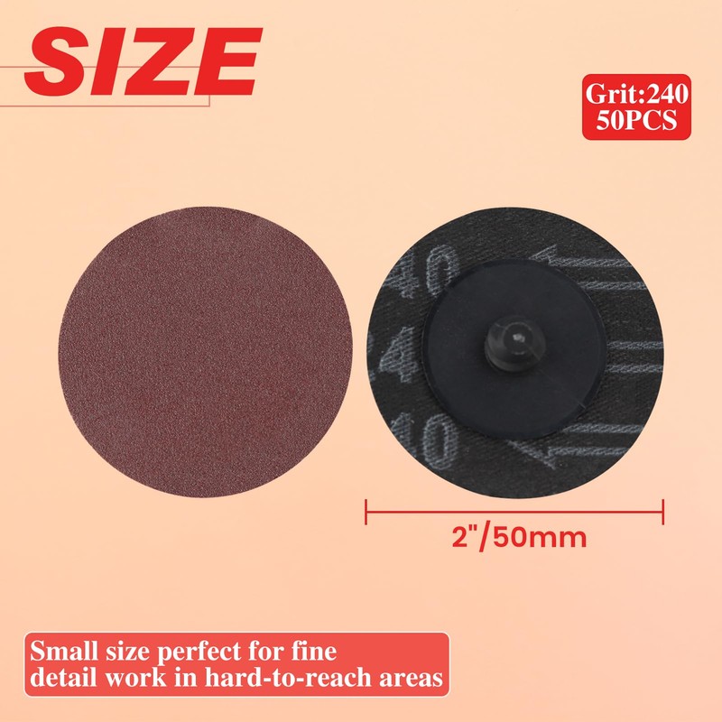 LEONTOOL 50 Pack roll Lock Quick Change Discs 2 Inches