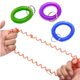 XSAJU Bracelet Wrist Coil Elastic Keychain Number Tag Holder 7 Colors Set