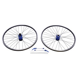 27.5Inch Mountain Bike Wheelset,Quick Release Front Rear Wheels Bike Wheels,Cassette Bicycle Wheelset,Aluminum Alloy Rim Disc Brake Wheelset,Suitable 7-12 Speed Cassette (Blue hubs, 27.5")