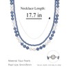 Pearl Beaded Necklaces for Women Double Strand Faux Pearls Bead
