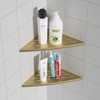 Qeke Corner Shower Shelf Brushed Golden, 304 Stainless Steel 11.5”