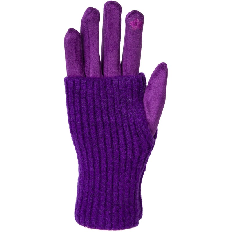 styleBREAKER 09010022 Women's Touchscreen Fabric Gloves with Removable Knitted Cuffs,