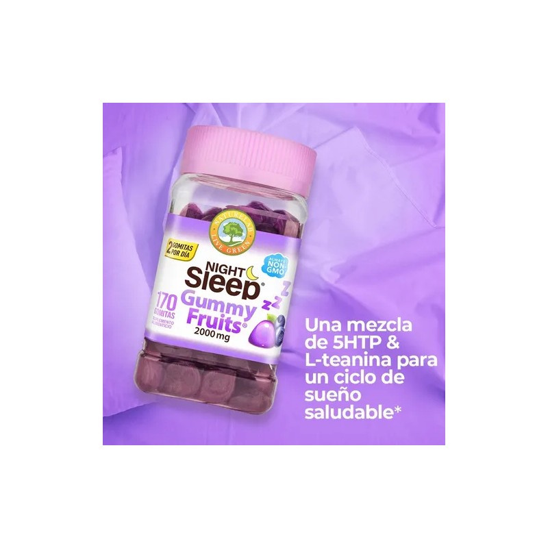 Night Sleep Gummy Fruits, Naturelab 170 Piezas Sabor Blueberry