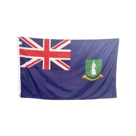 3x5' British Virgin Islands Flag, Durable and Fade Resistant All Weather Nylon, with Canvas Header and Brass Grommets, 4 Rows of Fly End Stitching, Made in USA