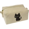 'Minimalist Cat Sitting' Canvas Wash Bag/Makeup Case (CS00041034)