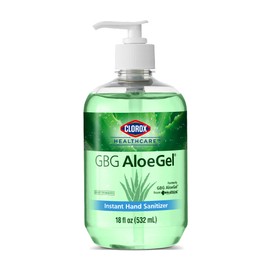 CLOROX Healthcare GBG AloeGel Hand Sanitizer Gel, Bleach Free Instant Hand Sanitizer Gel with Pump Sanitizer Dispenser, 18 oz