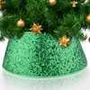 Christmas Tree Collar, Glitter Sequin Tree Skirt Christmas Tree Ring Christmas Tree Skirt Xmas Round Shiny Sparkle Tree Stand Base Cover Collar for Christmas Tree Decorations (Green)