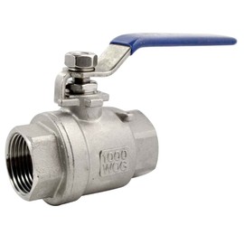 Megairon 316 Stainless Steel 1/8"~3" Full Port Ball Valve with Blue Vinyl Handle, NPT Female x Female Thread,1000 WOG (3/4")