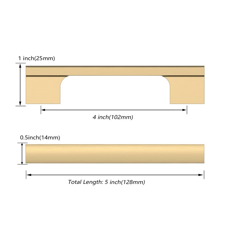 Asidrama 4497 10 Pack 4 Inch(102mm) Champagne Bronze Cabinet pulls