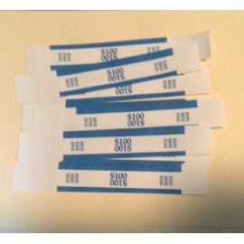 Unbranded 25 Self-Adhesive Currency Straps /  Bands Color Coded Money Paper  - YOU PICK - $100 BLUE STRAPS