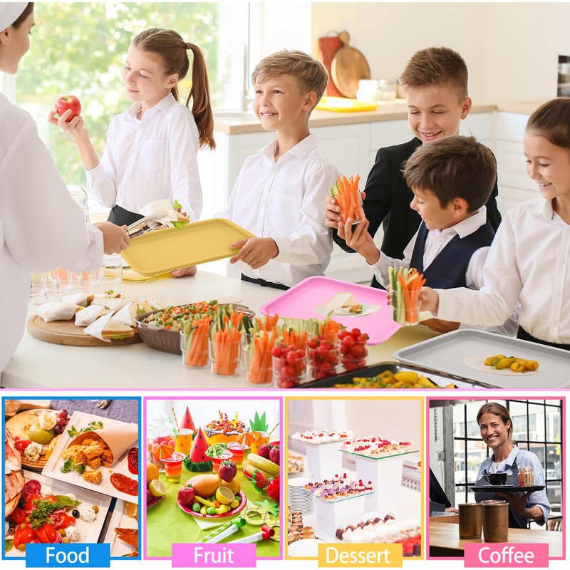 Mumufy Plastic Fast Food Trays Bulk Colorful Restaurant Serving Trays