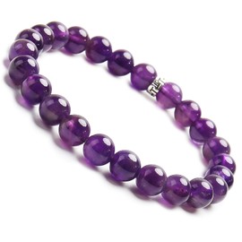 BONNY BOXX Natural Healing Gemstone Bracelet, 8mm Semi Precious Stone Bracelet for Men Women, Stress Relief Crystal Jewelry