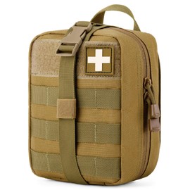 Gonex MOLLE Medical Pouch EMT First Aid Pouch Rip-Away IFAK Tactical Utility Pouch for Outdoor Activities Medical Supplies (Bag Only), Tan