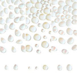 Stiesy Pack of 140 7 Styles Glass Blue Colour Tear Matte Velvet Nail Art Charms Whitening Effect Oval Drop Semicircular Flat Back Slime Charms Beads for Nail Decoration, Scrapbooking