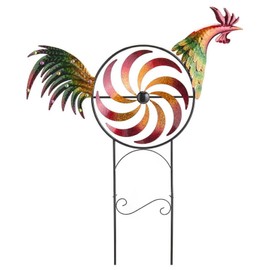Rooster Wind Spinner Iron Decorative Wind Spinner Decor 37 X 73cm