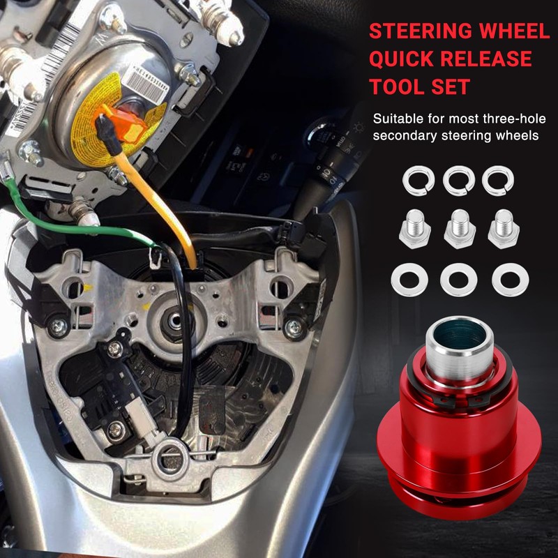 Steering Wheel Quick Release Kit, Universal 360 Degree 3 Holes
