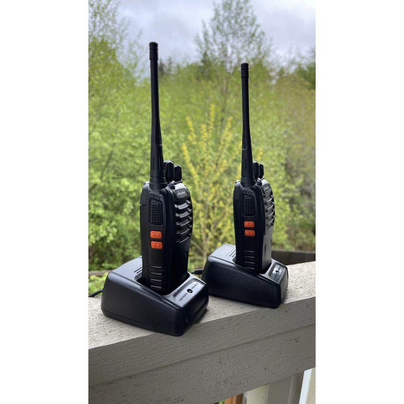 Ansoko 888S Black Walkie Talkie Rechargable Two Way Radio UHF