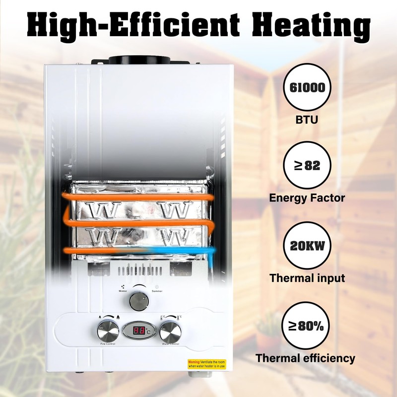 TENGCHANG 10L 2.6 GPM LPG Gas Propane Instant Tankless Hot