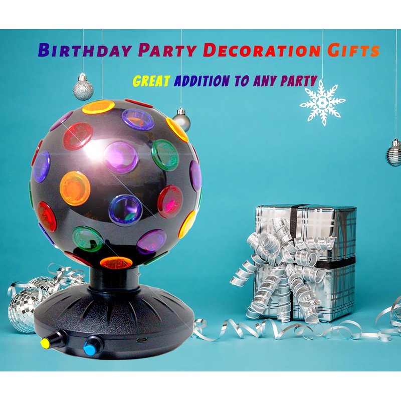 Spinning Disco Ball LED Night Light Projector 360° Rotary Speed/Brightness
