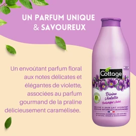 Cottage - Shower Bath and Moisturising Milk - Divine Purple - 97% Natural Ingredients - 1 Unit - 750 ml