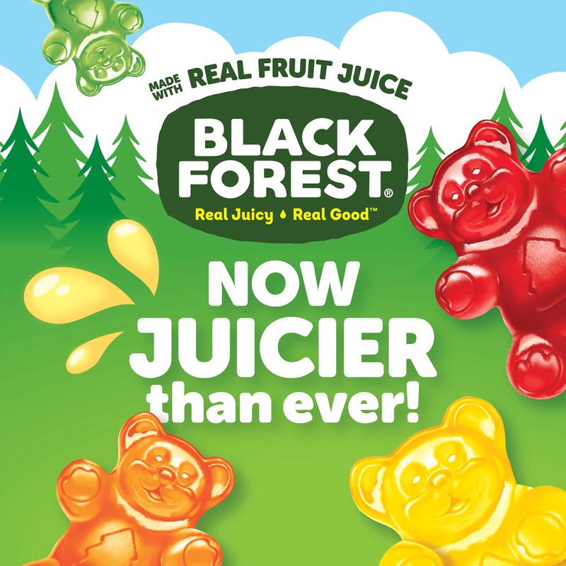 Black Forest Gummy Bears Candy, Made With Real Fruit Juice,