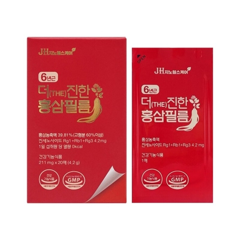 Thicker Red Ginseng Film 211mg 20 Sheets Health Functional Food