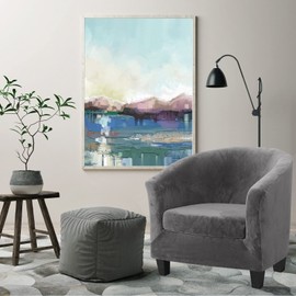 Topchances 2 Pieces Tub Club Chair Covers,High Stretch Armchair Sofa Slipcover with Cushion Cover, Velvet Furniture Protector Soft Couch Covers for Dining Living Room Office Reception