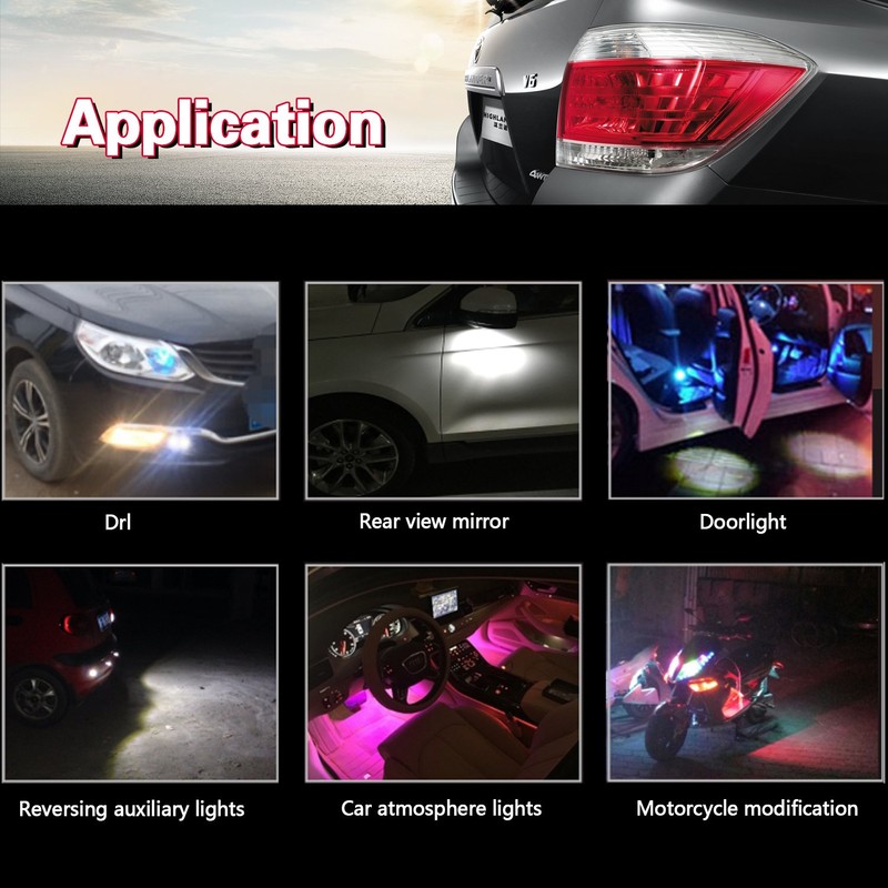 CARLITS Eagle Eye LED Bulbs 10-Pack Ultra thin Bumper DRL