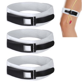 Foley Catheter Leg Strap, Non-Slip Adjustable Band, Catheter Holder for Secure Drainage, Cotton Comfort 3-Pack, 23.6" x 1.6" Durable​​ (Pure-White)