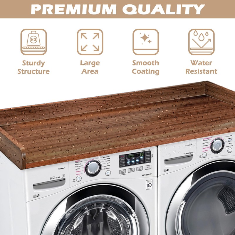 Royxen Washer Dryer Countertop with Solid Wood Core,54“W x 27.5D