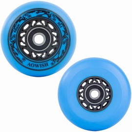 AOWISH 68mm Mini Rip Stick Skateboard Wheels 90A Ripster Mini Caster Board Replacement Wheels with Bearings ABEC-9 for DLX Mini Board, 2-Wheeled Mini Wave Board, etc (Set of 2) (Blue)