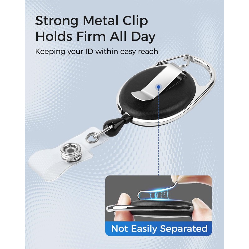 KTRIO ID Badge Holders with Clip Badge Reels - Vertical