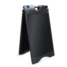 Jumbl A-Frame Signboard 15.7” x 26” Display Surface – Small Outdoor Sandwich Board w/Weather Resistant PVC Sign Protector & Sand Fill Holes – Dual Signage Stand for Storefront Sidewalk Curb (White)