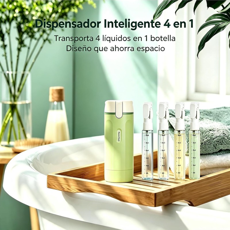 Dispensador de Viaje 4 en 1 para Gym, Campamento y