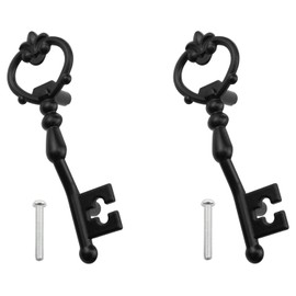 Zangc Black Unique Drawer Pulls Antique Dresser Handle Keys Vintage Door Handles with Screws for Storage Cabinets Display Cabinets Bedside Tables, etc. 2PCS