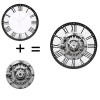 25cm Circular Cast Iron Clock with Distressed Finish and Roman