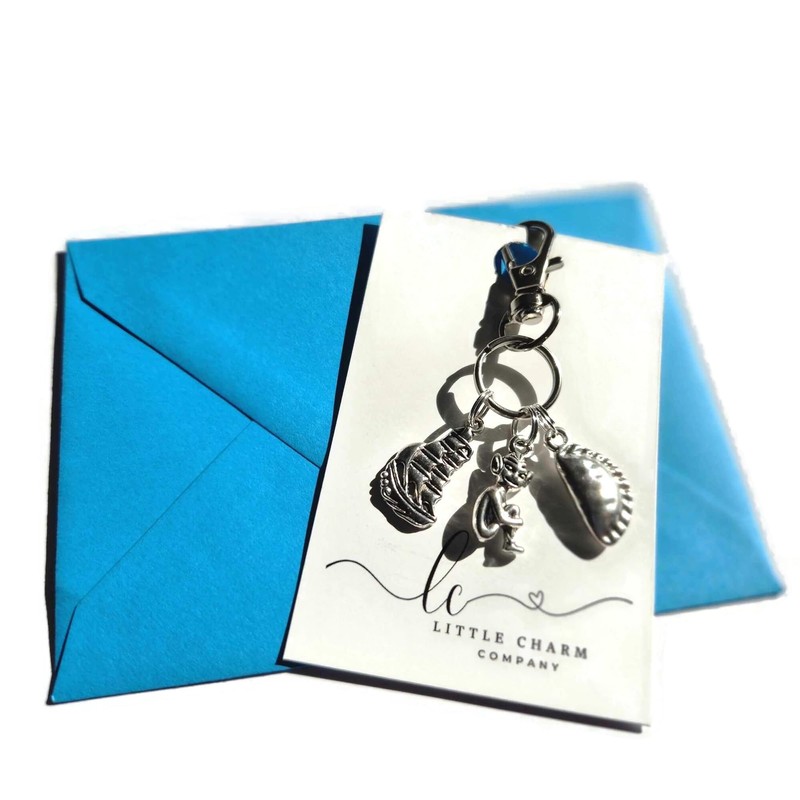 CORNWALL themed Cornish pasty pixie ship charm bag clip keyring