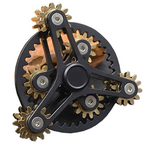 Pure Brass Fidget Spinner Gears Linkage Fidget Gyro Toy Metal