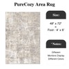 PureCozy Machine Washable Area Rug 4x6 Beige Grey Living Room