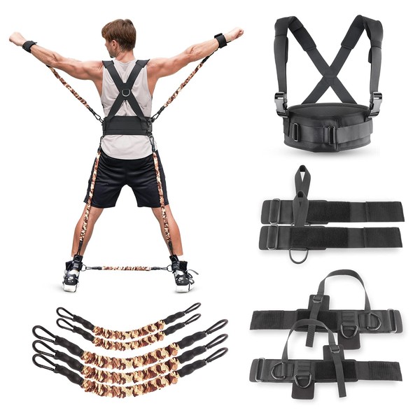 Boxing Resistance Bands Set, YNXing Power Punch Pro for Muay Thai Karate Bounce Combat MMA Fitness Basketball Volleyball Football Training Vertical Jump Squat